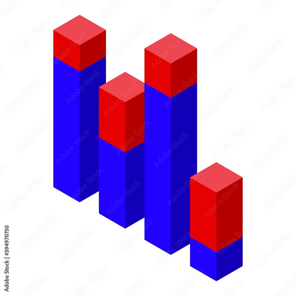 Poster report graph pillar icon. isometric of report graph pillar vector icon for web design isolated on wh