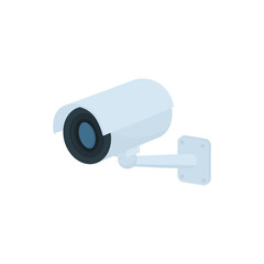 Colorful CCTV security  camera, 
icon isolated on white background. Concept surveillance safety. Cartoon isometric design. Vector illustration.