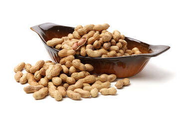 Peanuts on a white background