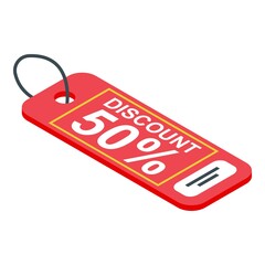 Discount online shopping icon. Isometric of discount online shopping vector icon for web design isolated on white background