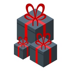 Gift box online shopping icon. Isometric of gift box online shopping vector icon for web design isolated on white background