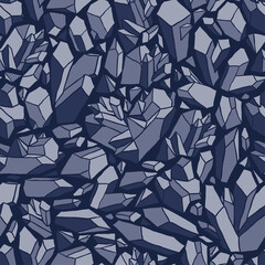 Fototapeta na wymiar Ice crystals. Seamless pattern with ice crystals. Crystals seamless pattern. Hand drawn illustration ice crystals. Geometric vector pattern. Winter seamless pattern. Hand drawn polygonal background