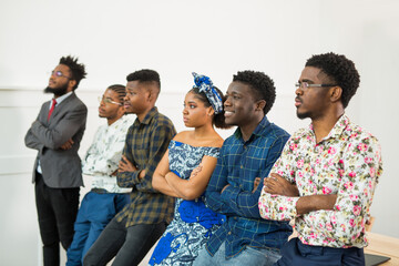 group of young african people in the office