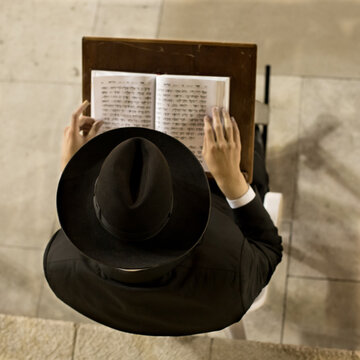Studying the Holy Scripture at the Western Wall, Jerusalem