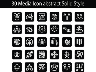 30 Media Icon Abstract Solid style for any purposes website mobile app presentation