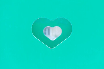 aquamarine background with heart in the middle