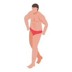 Fototapeta premium Man bodybuilding icon. Isometric of man bodybuilding vector icon for web design isolated on white background