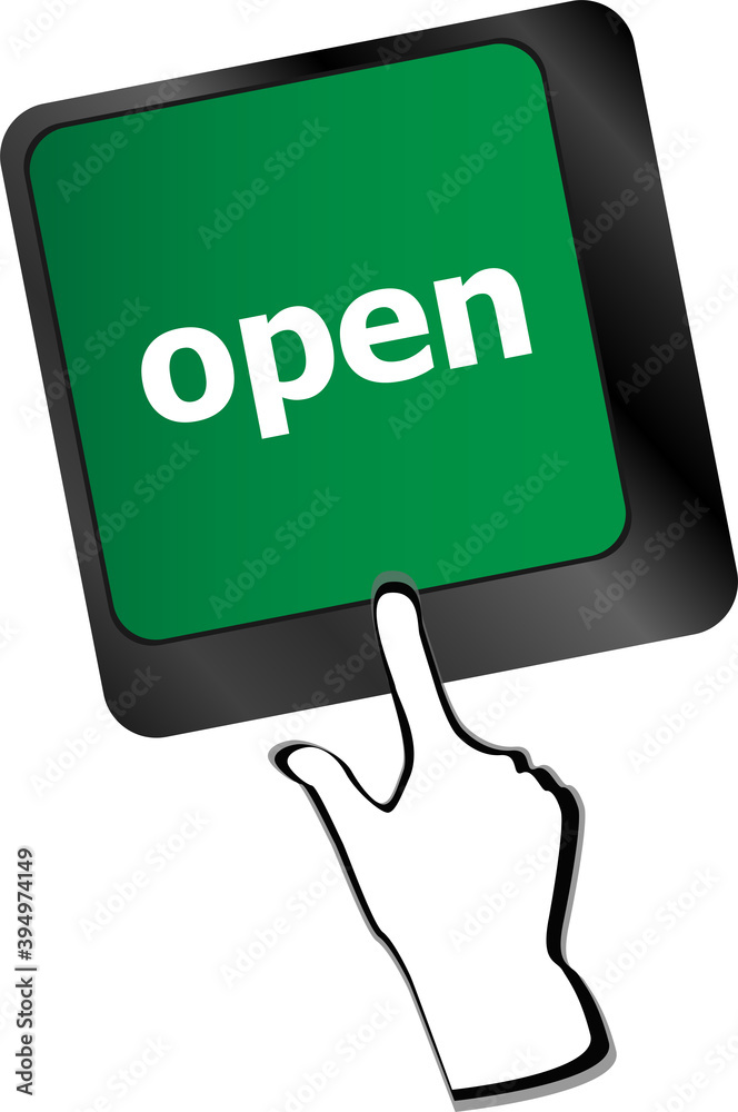 Poster open button on the computer keyboard