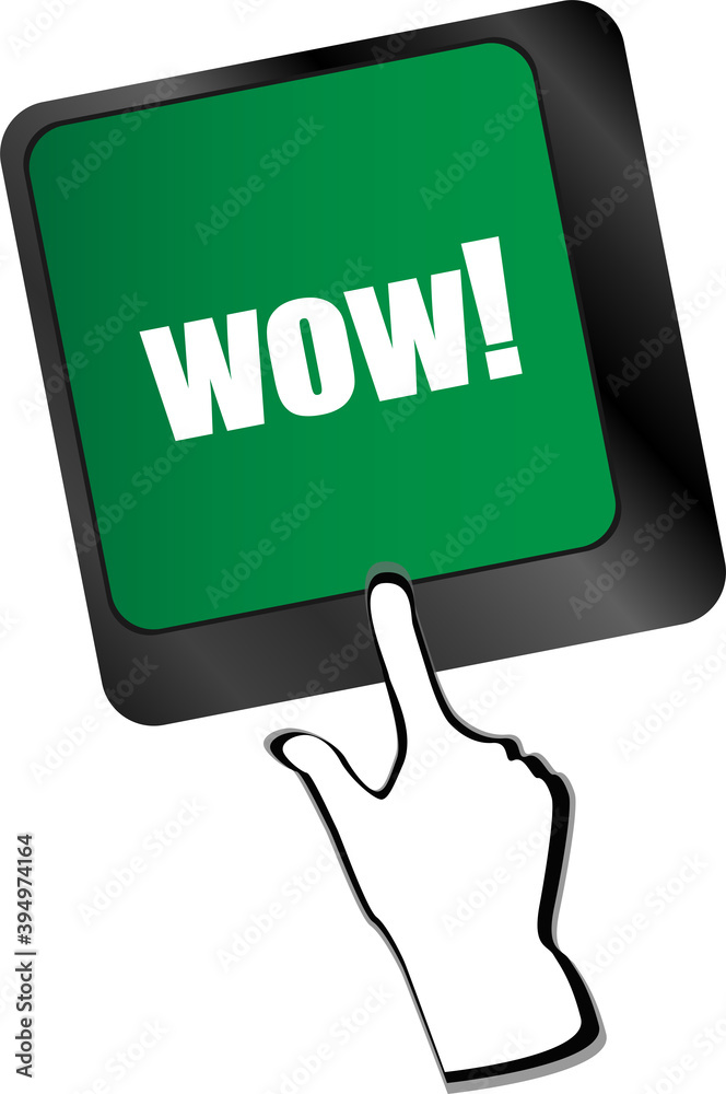 Poster wow button on computer keyboard key