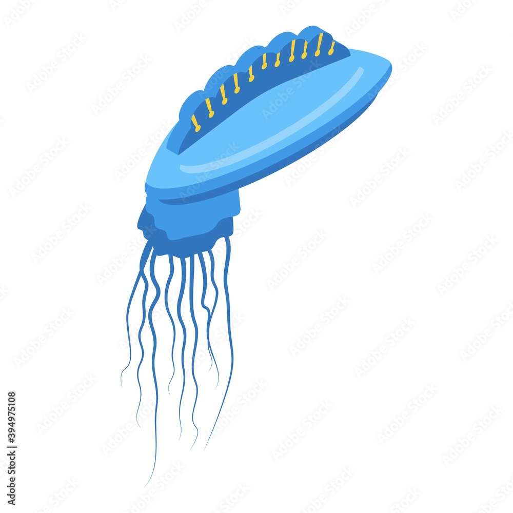 Wall mural Animal jellyfish icon. Isometric of animal jellyfish vector icon for web design isolated on white background - Wall murals