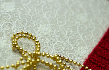 White background with christmas garland