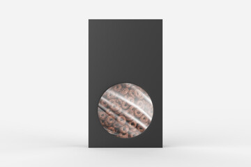 Corn Flakes, cereal paper packaging, isolated on white background. 3D rendering