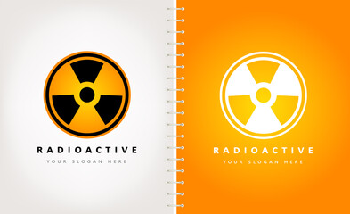 Radioactive logo vector. Warning attention design.