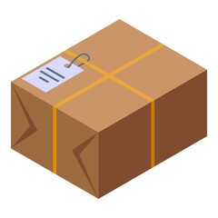 Parcel mobile payment icon. Isometric of parcel mobile payment vector icon for web design isolated on white background