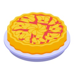 American apple pie icon. Isometric of american apple pie vector icon for web design isolated on white background