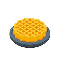 Sweet apple pie icon. Isometric of sweet apple pie vector icon for web design isolated on white background