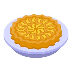 Cooked apple pie icon. Isometric of cooked apple pie vector icon for web design isolated on white background