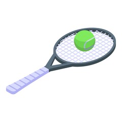 Healthy lifestyle tennis icon. Isometric of healthy lifestyle tennis vector icon for web design isolated on white background