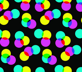 Multicolored rounds pattern with transparent effect. Seamless vector 10 eps background for cover, design, textile,  banner, web and fabric