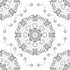 Orient vector classic silver pattern. Seamless abstract background with vintage elements. Orient background. Ornament for wallpaper and packaging