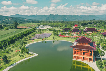 Obraz premium Hinoki land japan attraction in Chai Prakan District, Chiang Mai, Thailand