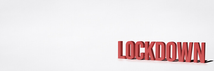 Lockdown 3D word with shadow