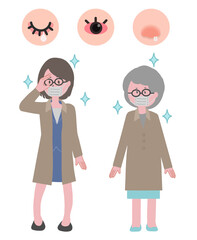 花粉症対策の服装　アイコン