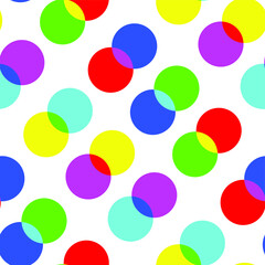 Multicolored rounds pattern with transparent effect. Seamless vector 10 eps background for cover, design, textile,  banner, web and fabric