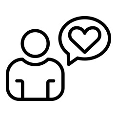 Love idea icon. Outline love idea vector icon for web design isolated on white background