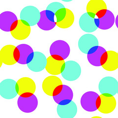 Multicolored rounds pattern with transparent effect. Seamless vector 10 eps background for cover, design, textile,  banner, web and fabric