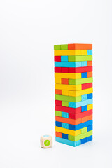  Tower game. Family Game Colored Wooden Cubes