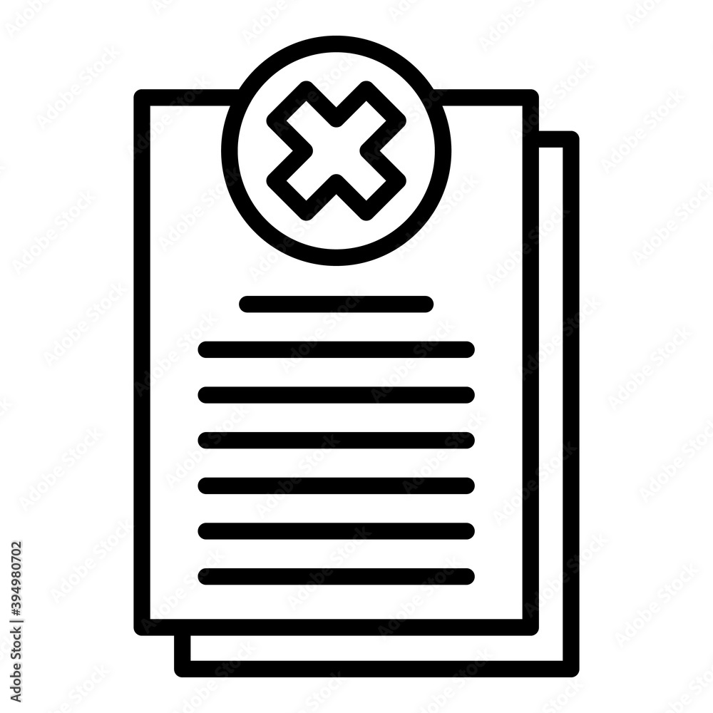 Poster rejected report icon. outline rejected report vector icon for web design isolated on white backgroun