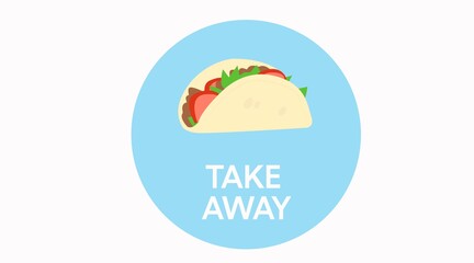 Vector isolated Illustration of a Taco Take Away Icon or Sign