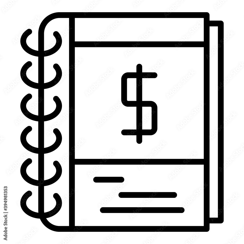 Poster notebook money report icon. outline notebook money report vector icon for web design isolated on whi