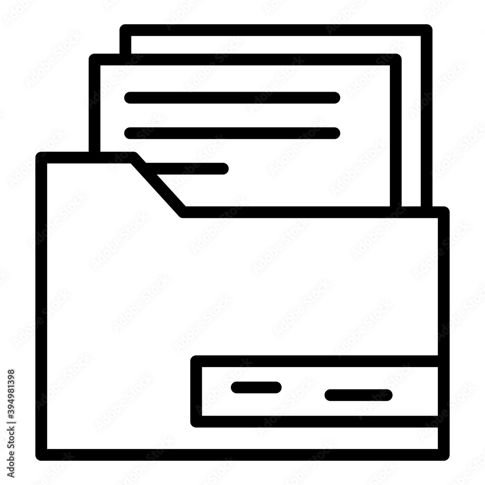 Poster file folder report icon. outline file folder report vector icon for web design isolated on white bac
