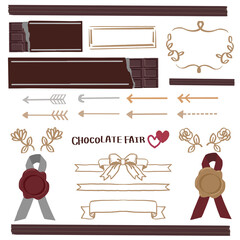 バレンタインのフレーム・矢印・アイコン・イラスト　セット