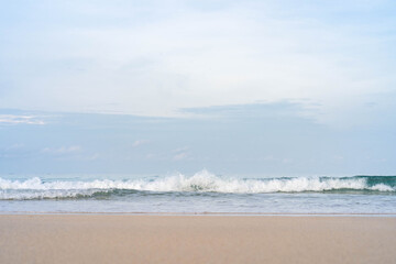 Beautiful beach background against blue sky in Phuket Thailand.