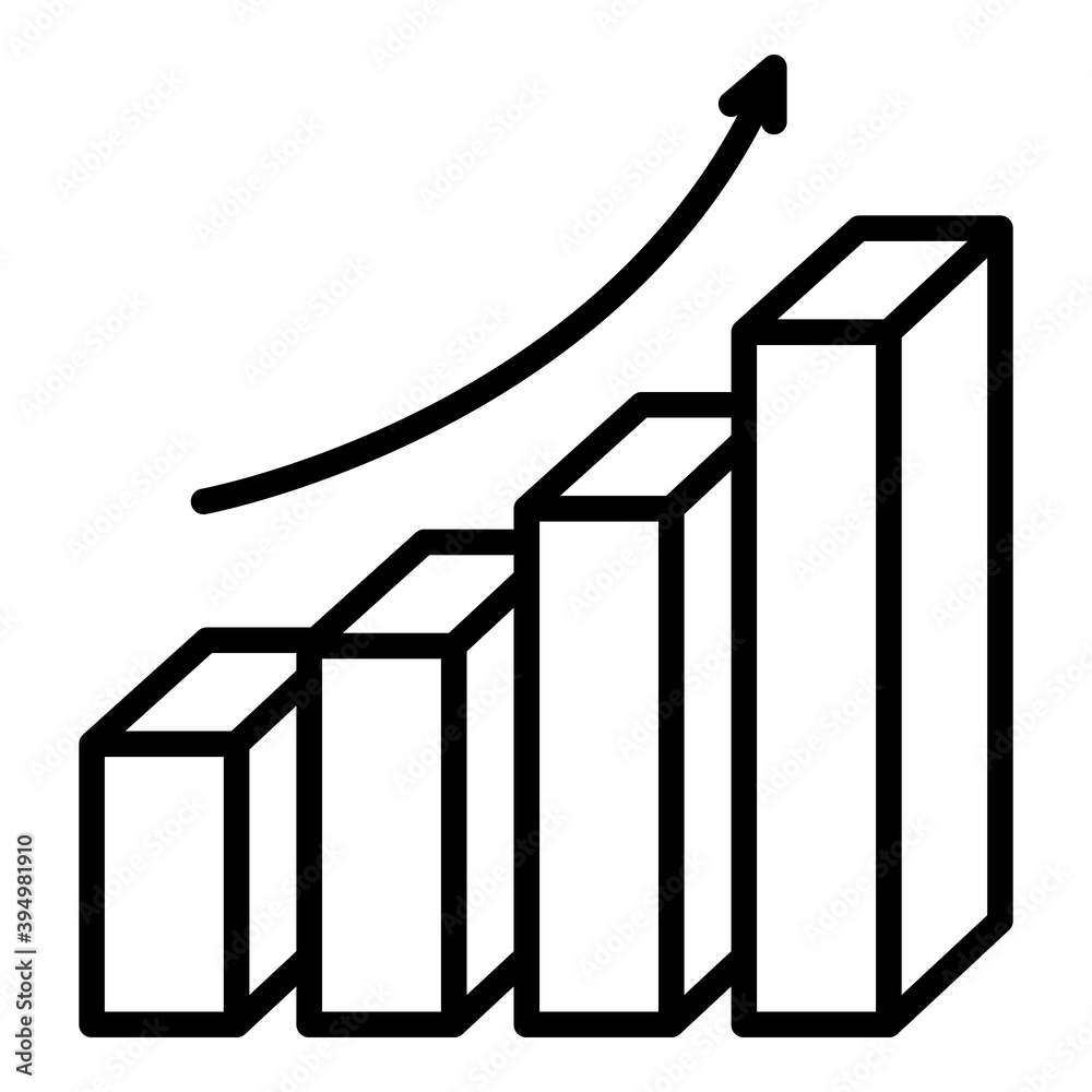 Poster grow up graph report icon. outline grow up graph report vector icon for web design isolated on white