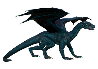 3D Rendering Fairy Tale Dragon on White