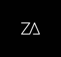 Letter ZA alphabet logo design vector. The initials of the letter Z and A logo design in a minimal style are suitable for an abbreviated name logo.
