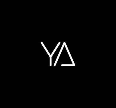 Letter YA alphabet logo design vector. The initials of the letter Y and A logo design in a minimal style are suitable for an abbreviated name logo.