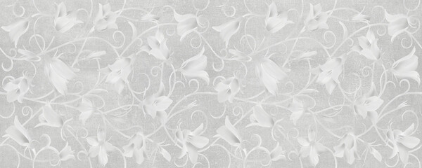 patterned background in silver color on cement background. Suitable for textile and wallpaper