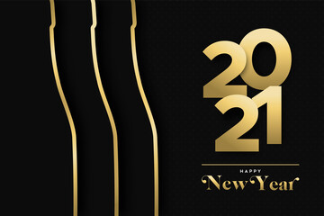 Happy New Year 2021 gold party drink bottle card