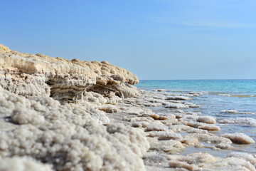 Plakat Dead Sea salt natural mineral formation at the Dead Sea