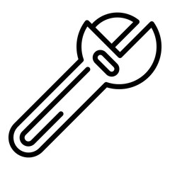 Bicycle repair adjustable wrench icon. Outline bicycle repair adjustable wrench vector icon for web design isolated on white background