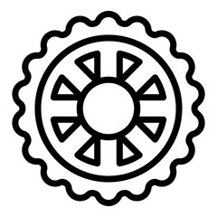 Fototapeta premium Bicycle repair disk brake icon. Outline bicycle repair disk brake vector icon for web design isolated on white background