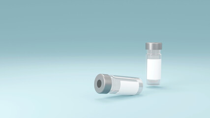 tube with vaccine liquid 3d rendering