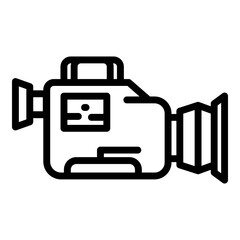 Reportage camera icon. Outline reportage camera vector icon for web design isolated on white background