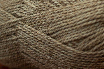 Thread of wool close up
