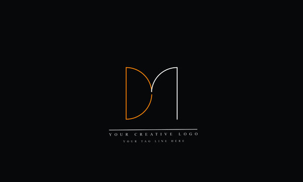 DM, MD, D, M, Letter Logo Design with Creative Modern Trendy Typography